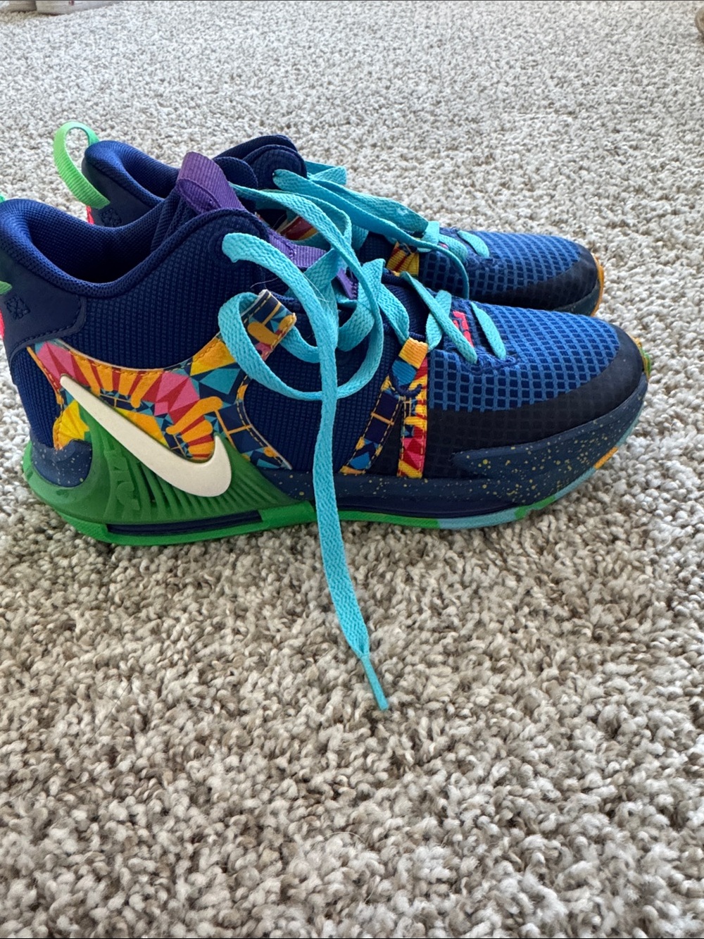 Nike Lebron Multicolor Basketball Shoes - Blue/Turquoise